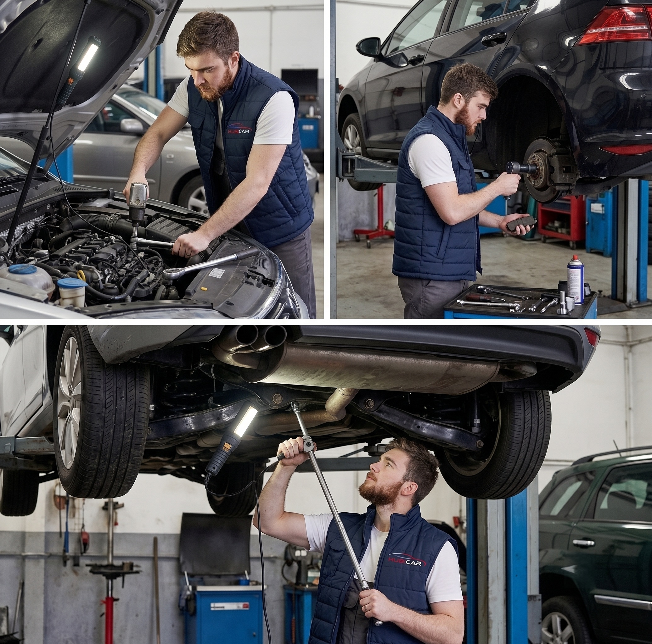 Hubicar reparatie aan een auto